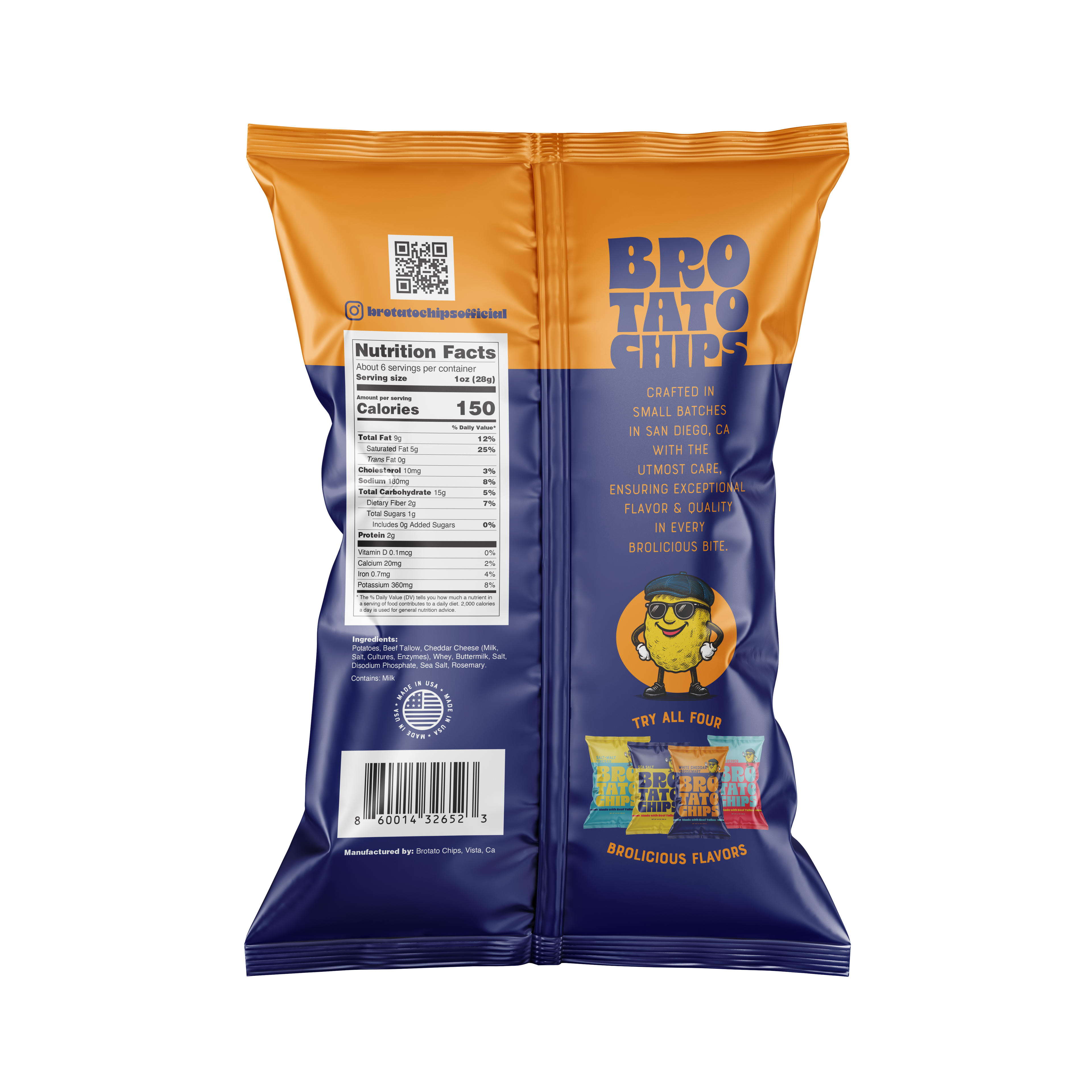 White Cheddar + Rosemary Brotato Chips